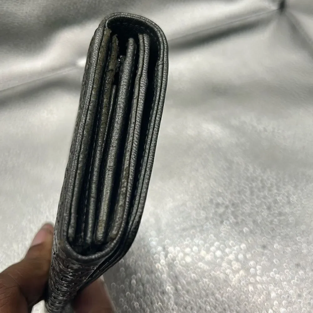 Hiroko Hayashi Women's Chrome Swirl Long Wallet Cardholder Artsy Avant Garde
